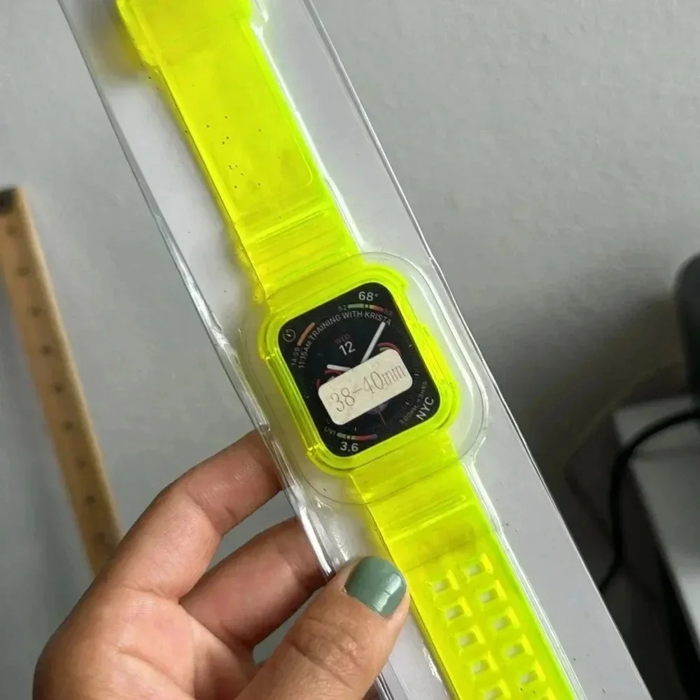 🔥 4 for $20 DEAL 🔥Apple Watch cryst Clear green soft silicone | 38/40mm